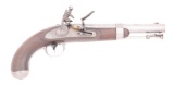 (A) A US MARTIAL SINGLE SHOT FLINTLOCK PISTOL, R. JOHNSON MIDDLETON CONN DATE 1838.