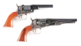 (A) LOT OF TWO BLACK BOXED SECOND GENERATION COLT BLACK POWDER REVOLVERS.