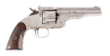 (A) WELLS FARGO MARKED US SMITH & WESSON NICKEL 2ND MODEL SCHOFIELD SINGLE ACTION REVOLVER.