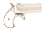 (C) FACTORY NICKEL AND PEARL REMINGTON OVER/UNDER .41 DERINGER.