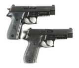 (M) LOT OF 2: SIG SAUER P226 SEMI-AUTOMATIC PISTOLS WITH CASES.