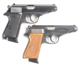 (C+M) LOT OF TWO: TWO WALTHER PP SEMI-AUTOMATIC PISTOLS.