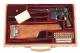 (C) MAUSER C96 COMMERCIAL EXPORT MODEL BROOMHANDLE PISTOL WITH ACCESSORIES.