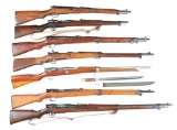 (C) LOT OF 7: JAPANESE TYPE 38 AND TYPE 99 BOLT ACTION RIFLES.