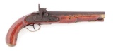 (A) A PHILADELPHIA SINGLE SHOT PERCUSSION KENTUCKY STYLE PISTOL BY TRYON WITH ENGLISH BARREL AND BOL