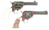 (M) LOT OF TWO: TWO GREAT WESTERN SINGLE ACTION REVOLVERS.