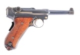 (C) 1906 DWM AMERICAN EAGLE LUGER SEMI AUTOMATIC PISTOL.