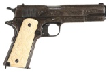 (C) CUSTOM ENGRAVED COLT MODEL 1911 SEMI-AUTOMATIC PISTOL (1920).