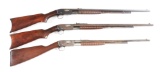 (C) LOT OF THREE PRE-WAR REMINGTON MODEL 12 SLIDE ACTION RIFLES.