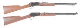 (M) LOT OF TWO: HENRY SLIDE ACTION .22 CALIBER RIFLES.