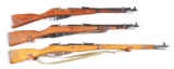 (C) LOT OF 3: MOSIN NAGANT M44 & 91/30 BOLT ACTION RIFLES.