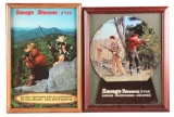 LOT OF TWO: TWO CIRCA LATE 1950'S FULL COLOR SAVAGE ARMS ADVERTISING - PROFESSIONALLY FRAMED.