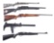 (M) LOT OF FIVE: .22 CALIBER BOLT ACTION AND SEMI AUTOMATIC RIFLES.