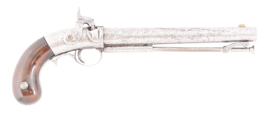 (A) A RARE WATERS ALL METAL SINGLE SHOT PERCUSSION PISTOL, CIRCA 1849, BY A.H. WATERS, MILBURY MASSA