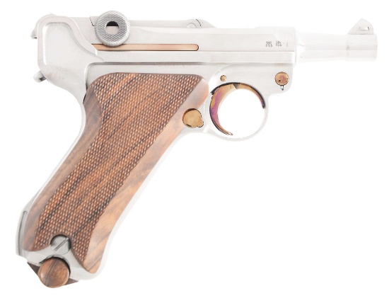 (C) CUSTOM MAUSER S/42 LUGER SEMI-AUTOMATIC PISTOL.