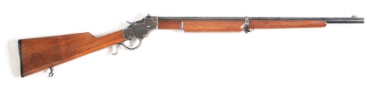 (C) STEVENS FALLING BLOCK MODEL 414 .22 SHORT LEVER ACTION RIFLE.