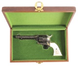 (C) CASED ENGRAVED AND GOLD INLAID COLT PRE-WAR SINGLE ACTION ARMY REVOLVER (1940).