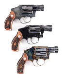 (M) LOT OF THREE: THREE SMITH AND WESSON M40 DOUBLE ACTION REVOLVERS.