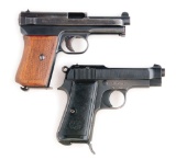 (C) TWO PRE-WAR SEMI-AUTOMATIC POCKET PISTOLS FROM BERETTA AND MAUSER.