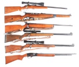 (M) LOT OF SIX .22 RIFLES FROM WINCHESTER, MOSSBERG, MARLIN, REMINGTON.