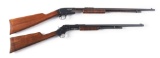 (C) LOT OF 2: STEVENS SLIDE ACTION RIFLES.