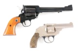 (C) LOT OF TWO: BOXED RUGER FLAT-TOP .357 REVOLVER (1961) & IVER JOHNSON HAMMERLESS.