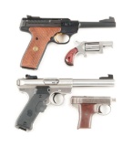 (M+C) LOT OF 4: .22 CALIBER HANDGUNS AND .25 CALIBER HANDGUN.