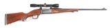 (C) SAVAGE MODEL 99 LEVER ACTION RIFLE WITH SCOPE (1953).