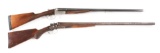 (C) LOT OF TWO SIDE BY SIDE SHOTGUNS, ONE FRENCH AND ONE REMINGTON.