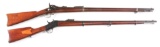 (A) LOT OF TWO: ARGENTINE ROLLING BLOCK & US SPRINGFIELD TRAPDOOR RIFLES.