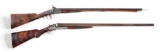 (A) LOT OF 2: PERCUSSION SIDE BY SIDE SHOTGUNS.