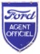 Ford Motor Cars Official Agent Die Cut Porcelain Sign.