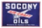 Socony Air-Craft Motor Oils Porcelain Sign W/ Airplane Graphic.