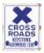 Keystone Automobile Club Cross Roads Porcelain Road Sign.