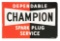 Champion Spark Plug Service Tin Flange Sign.