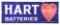 Hart Batteries Porcelain Rack Sign W/ Heart Graphic.