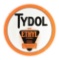 Tydol Gasoline Porcelain Curb Sign W/ Ethyl Burst Graphic.