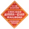 Chicago Aurora & Elgin Railroad Porcelain Sign.