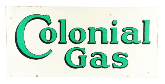 Colonial Gas Porcelain Service Station Sign.