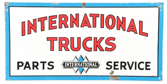 International Trucks Parts & Service Porcelain Sign.
