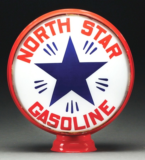 North Star Gasoline Single 15" Globe Lens On Metal Body.