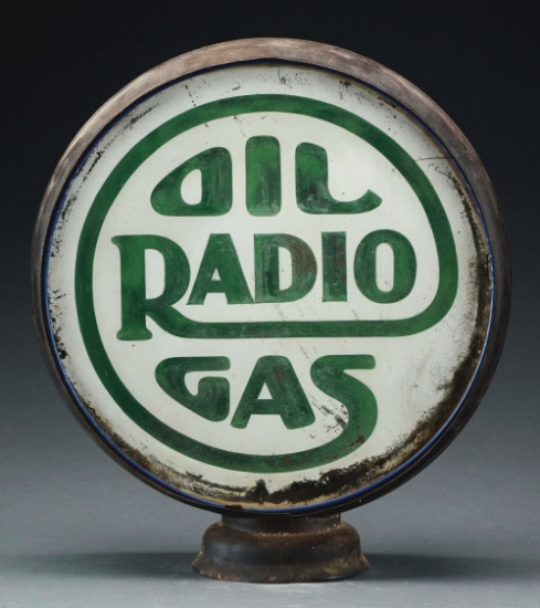 Radio Oil & Gas Complete 15" Globe On Original Metal Body.