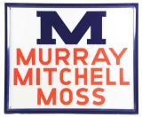 Outstanding Murray Mitchell Moss Cotton Machinery Porcelain Sign W/ Self Framed Edge.