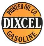 Pioneer Oil Company Dixcel Gasoline Porcelain Sign.