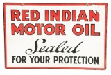 Red Indian Motor Oil Porcelain Oil Rack Sign.