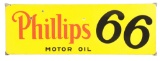 Phillips 66 Motor Oil Porcelain Sign W/ Self Framed Edge.