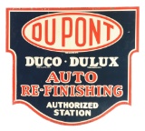 Dupont Auto Refinishing Paints Die Cut Tin Sign.