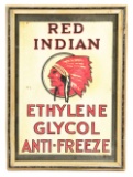 Red Indian Anti Freeze Framed Card Stock Sign.