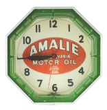 Amalie Motor Oil Neon Products Service Station Clock.