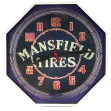 Mansfield Tires Neon Products Service Station Clock.